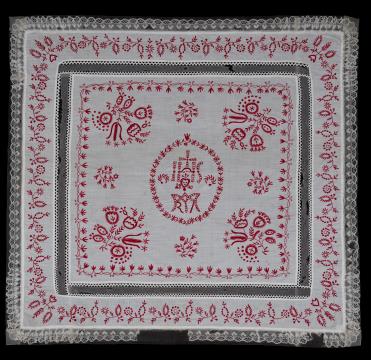 Velikonočni prt iz zapuščine Marije Kralj, 1840, bombaž.